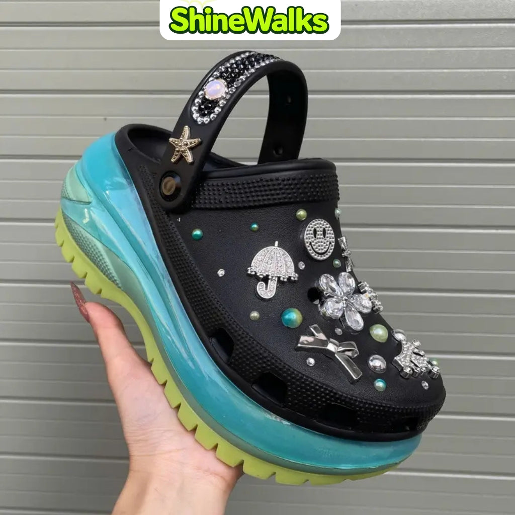 Soft Glow Charm Platform Clogs