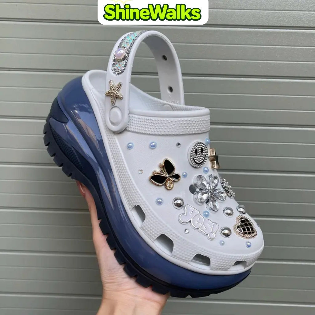 Soft Glow Charm Platform Clogs