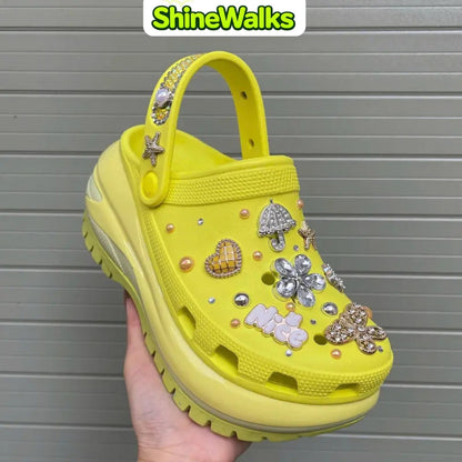 Soft Glow Charm Platform Clogs