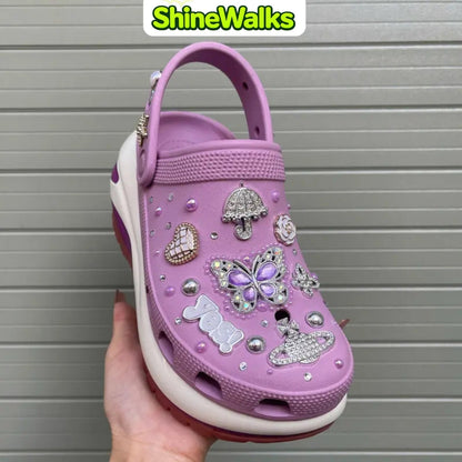Soft Glow Charm Platform Clogs