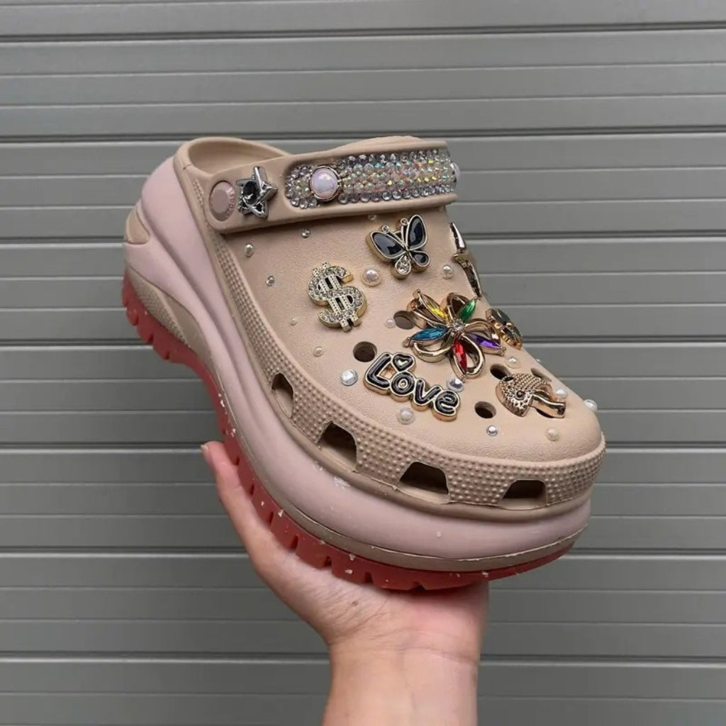 Soft Glow Charm Platform Clogs