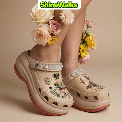 Soft Glow Charm Platform Clogs