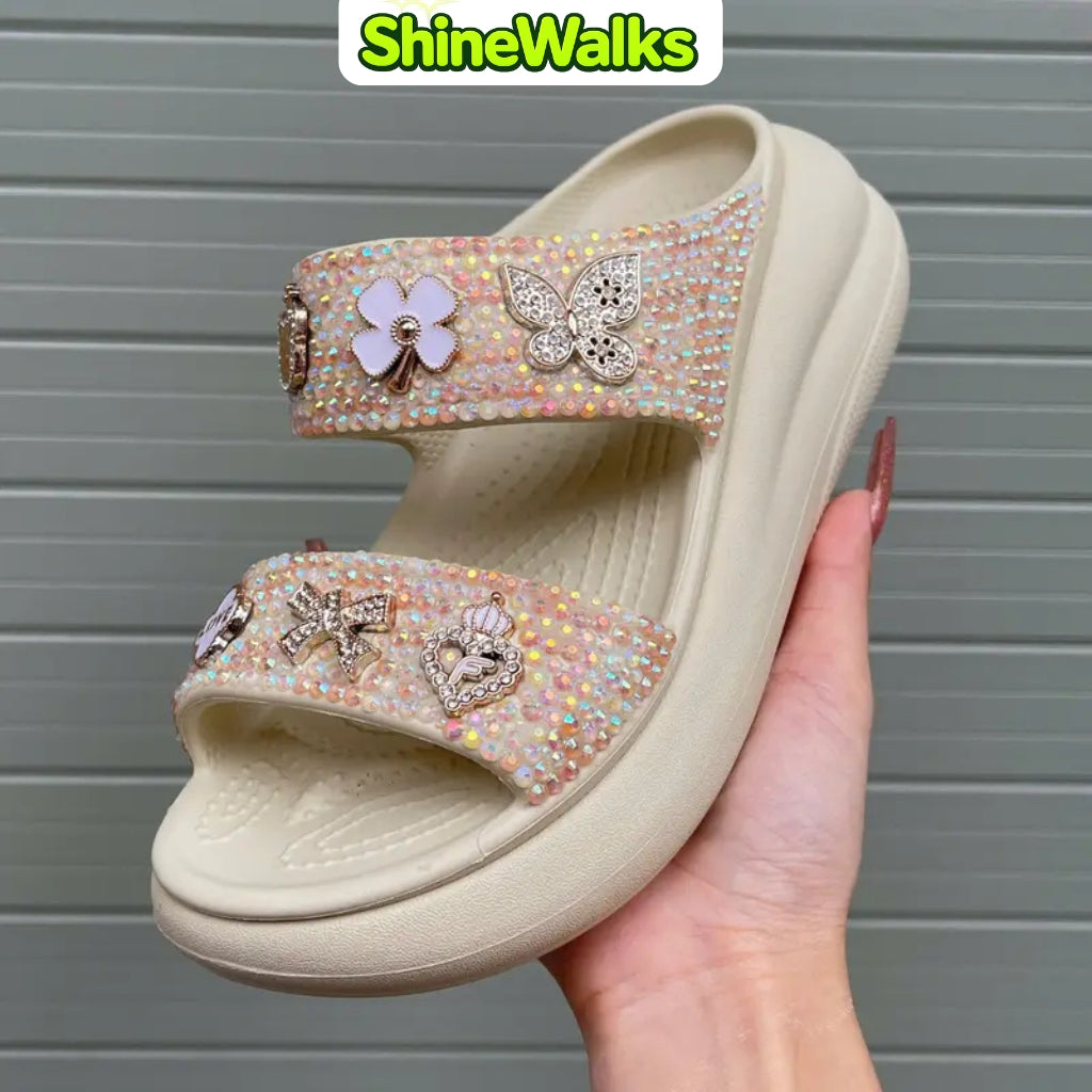 Sparkle Bloom Platform Sandals