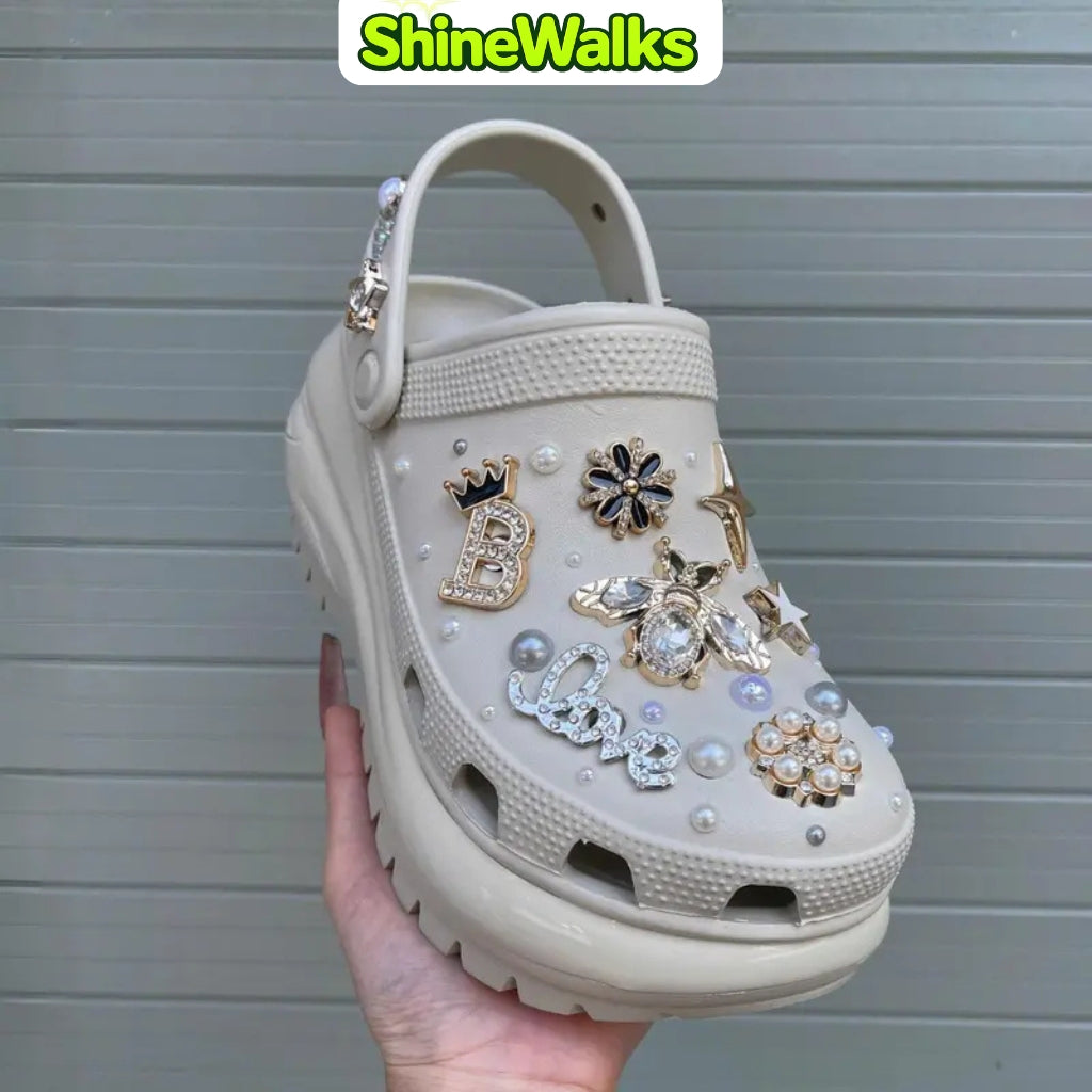 Soft Glow Charm Platform Clogs