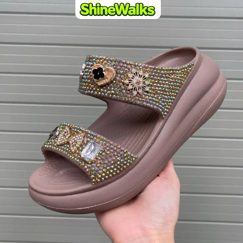 Sparkle Bloom Platform Sandals