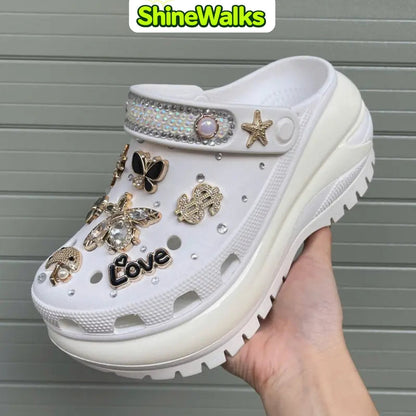 Soft Glow Charm Platform Clogs