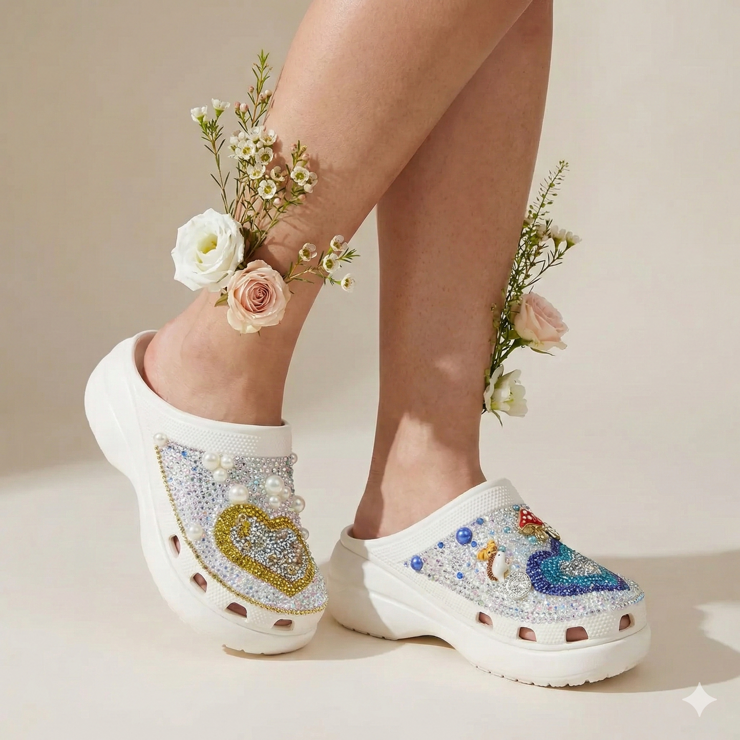Crystal Heart Clogs