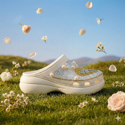 Crystal Heart Clogs